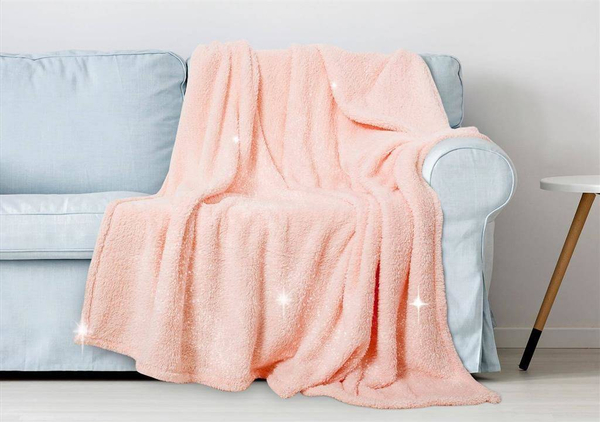 Blanket 150 x 200 Microfiber Plush Brocade Silver 01