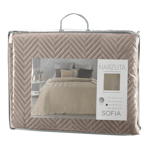 Narzuta 170 x 210 Dekoracyjna Welurowa Sofia Beż