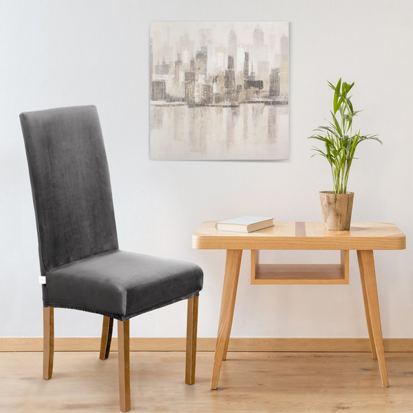 Velvet Chair Cover 35x55x30 Pokr04 Gray