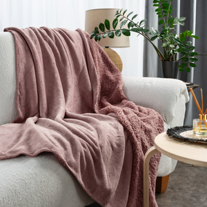 Blanket 150 x 200 Microfiber Reversible Tedy Pink