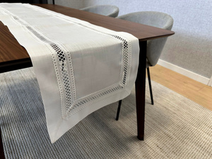 Stain-resistant Table Runner 35 x 110 with Lace Nela 549