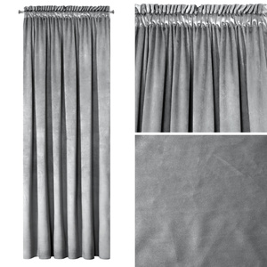 Curtain 135 x 270 Decorative Velvet Rosa Silver