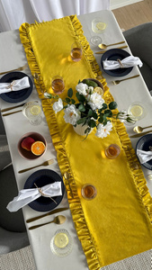 Table Runner 40 x 160 Decorative with Ruffles Ligia 03