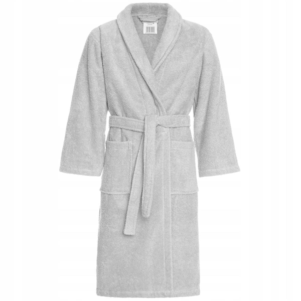 Hotel Bathrobe Cotton Terry Unisex S/M Grey