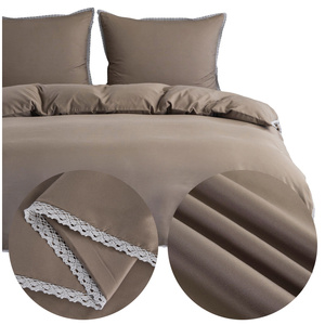 Bedding set 160 x 200 3 pcs Smooth with Lace Brandon 01