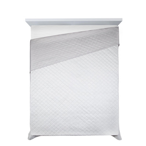 70 x 160 Quilted Velvet Bedspread Luiz5 J.Silver