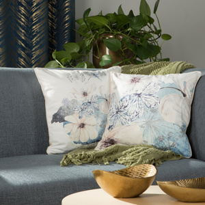 Poszewka 45 x 45 Dekoracyjna Velvet 125 Krem+Nieb