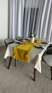 Table Runner 40 x 180 Decorative with Ruffles Ligia 03