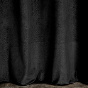 Velvet Lili Curtain 140 x 250 Pinstripe Black