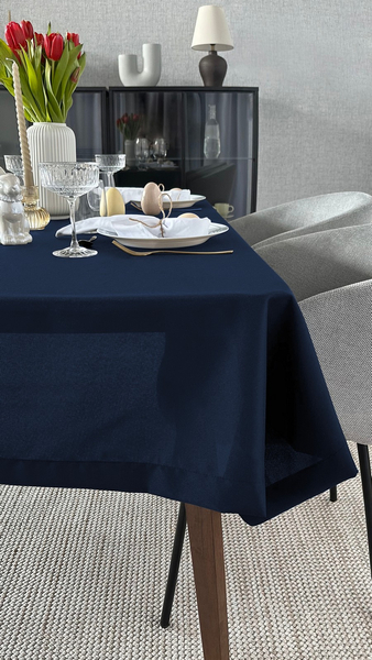 Tablecloth 110x160 Stainproof Classic Savio Navy Blue