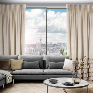 Zasłona 140 x 250 Welwet z Falbaną Dani Beż