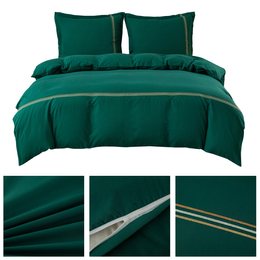 Pościel 200 x 220 3cz Gładka Z Haftem Lumera 06