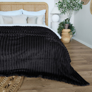 Koc 160 x 200  Mikrofibra Tłoczona Pasy Nuvio 08