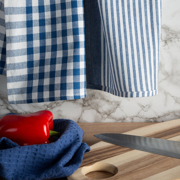 Set of 3 Towels 50 x 70 Cotton Lucy Blue