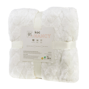 Blanket 150 x 200 Stamped Plush Nancy Cream