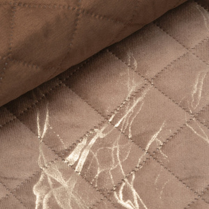 Quilted Velvet Bedspread 220 x 240 Luiz6 C.Beige+Gold