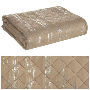 Quilt 220 x 240 Stitched Print Blink/1 Beige+Silver