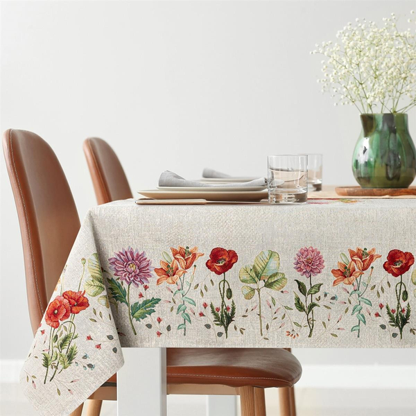 140 x 180 Decorative Tapestry Tablecloth 1239 Popie