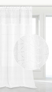 Curtain 140 x 270 Decorative Glossy Tape White