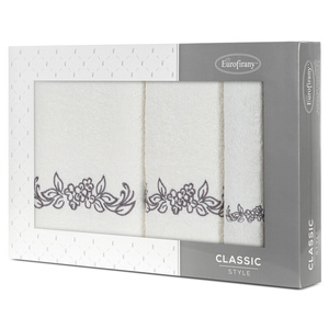 Towel Set 3pcs. Clavia 380 Cream+Graphite