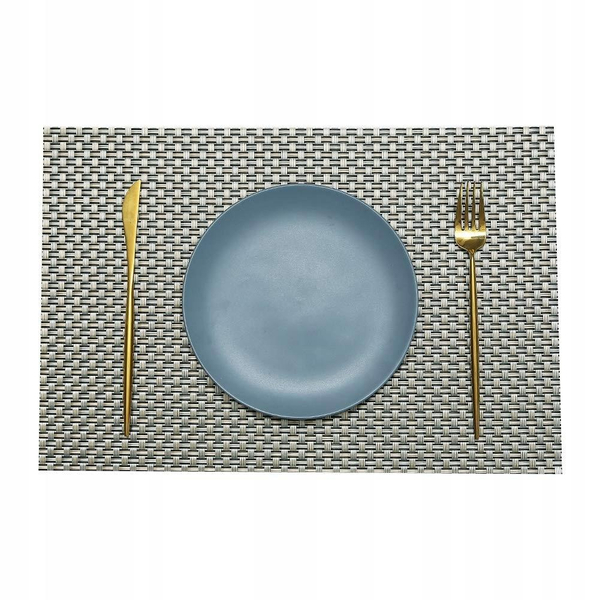 30 x 45 Decorative Mocca Silver+Gold Placemat
