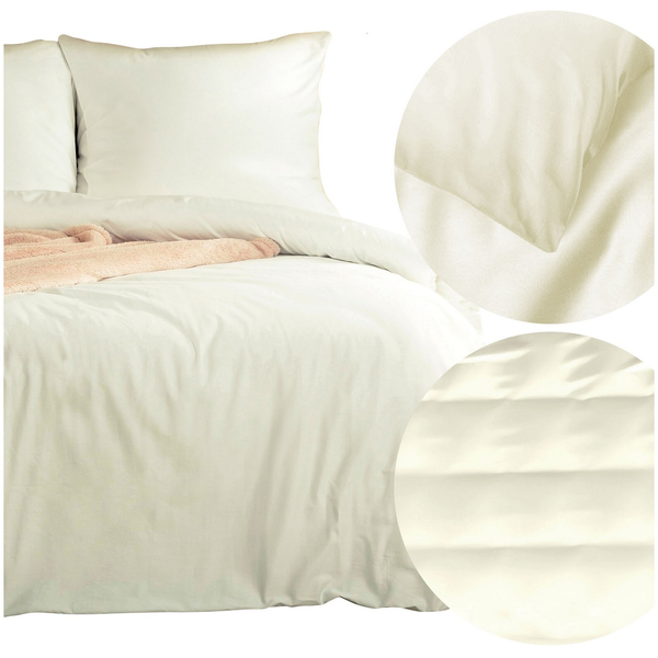 Bedding 220 x 200 3pc Satin Nova3 Cream