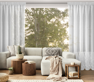 Firana 140 x 270 Dekoracyjna Taśma DANI 1 Biały