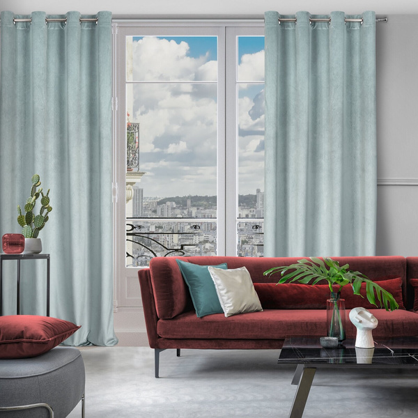 Zasłona Velvet Lili 140 x 250 Przelotka Niebieski