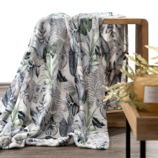 Koc  150 x 200 Flanelowy Davos2 Zielony+Srebrny