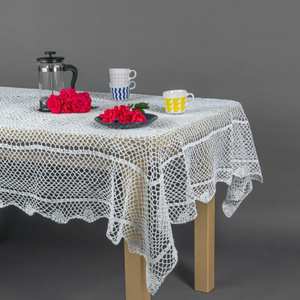 Tablecloth 110 x 160 Crochet Pattern 021 White