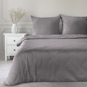 Bedding 160 x 200 3pc Cotton Satin Vera Steel