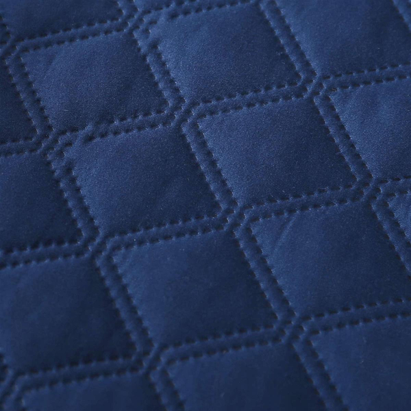 Bedspread 140 x 200 Quilted Double Sided Ruffy Navy Blue