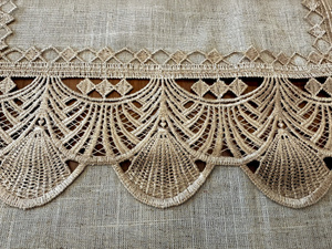 Stain-Resistant Tablecloth 130 x 180 with Lace 2018 Beige