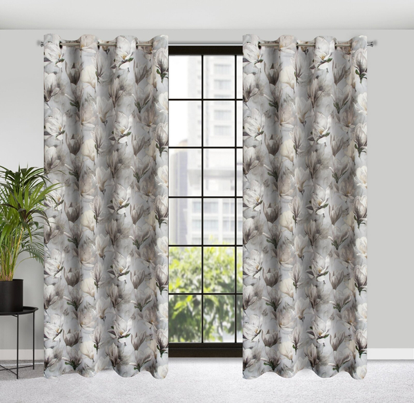 Zasłona 140 x 250 Dekoracyjna Przelotki Lari Sreb