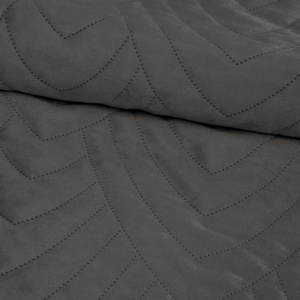 200 x 220 Quilted Velvet Luiz6 Graphite Bedspread