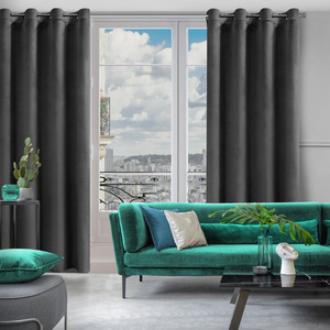 Curtain 140 x 250 Decorative Velvet Rosa Black