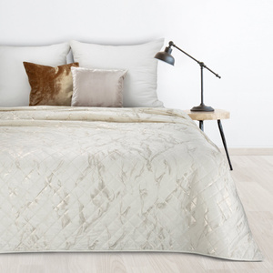 Narzuta 170 x 210 Pikowana Welurowa Luiz6 Krem+Zł