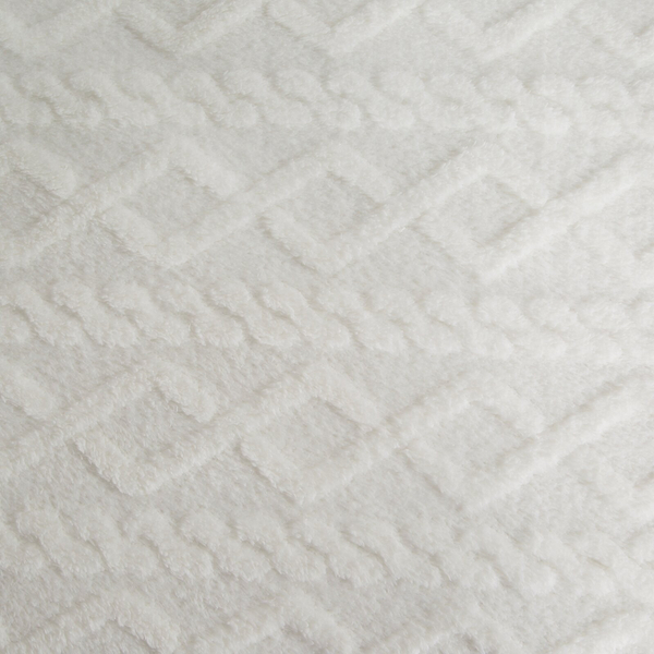 Koc 150 x 200 Design Mikrofibra Warkocz Biały