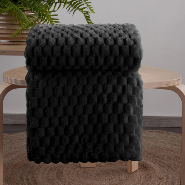 Koc 150 x 200 Mikrofibra Design Cindy6 Czarny