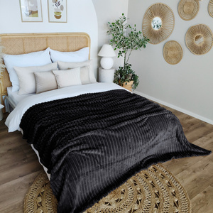Blanket 160 x 200 Microfiber Stamped Stripes Nuvio 08