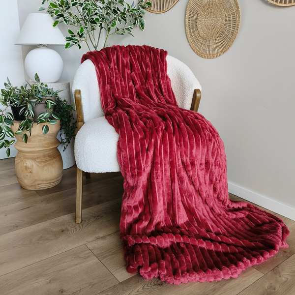 Blanket 200 x 220 Microfiber Stamped Stripes Nuvio 12