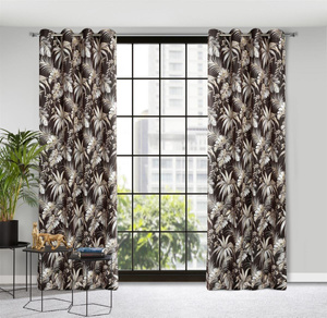 Curtain 140 x 250 Decorative Velvet Magi Black+Beige