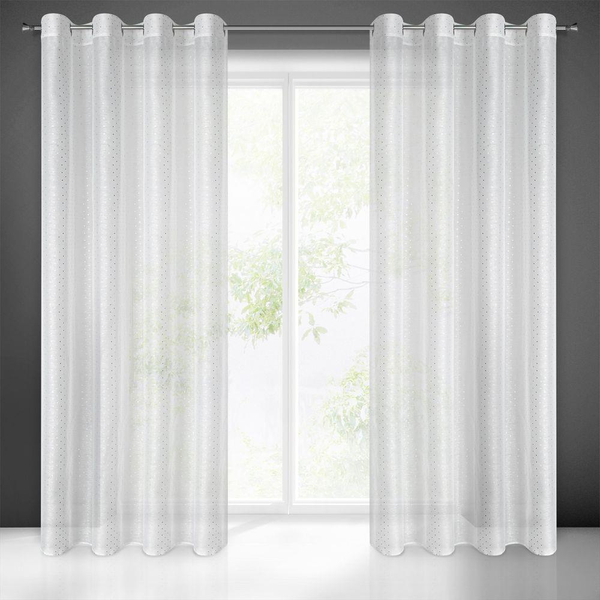 Sibel Decorative Curtains 140 x 250 White Sash