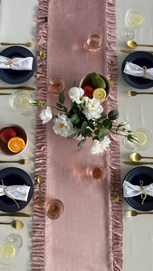 Table Runner 40 x 160 Decorative with Ruffles Ligia 05