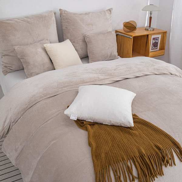 Pościel 220 x 200 3cz Mikrofibra Miś Cozy Beżowy