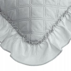 45 x 45 Decorative Quilted Pillowcase Ruffy Gray