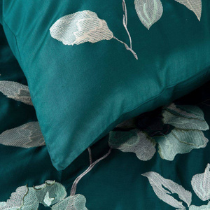Bedding 160 x 200 Embroidered Embroidery6/St/ Petrol+Mint