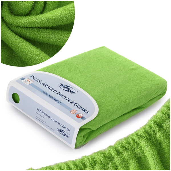 Terry sheet with elastic 025_D Dark Green 90x200
