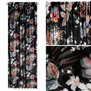 Curtain 140 x 270 Decorative Tape Alani Black+Gray