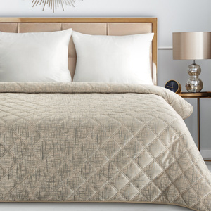 Quilted Velvet Bedspread 170 x 210 Blink6 Cream